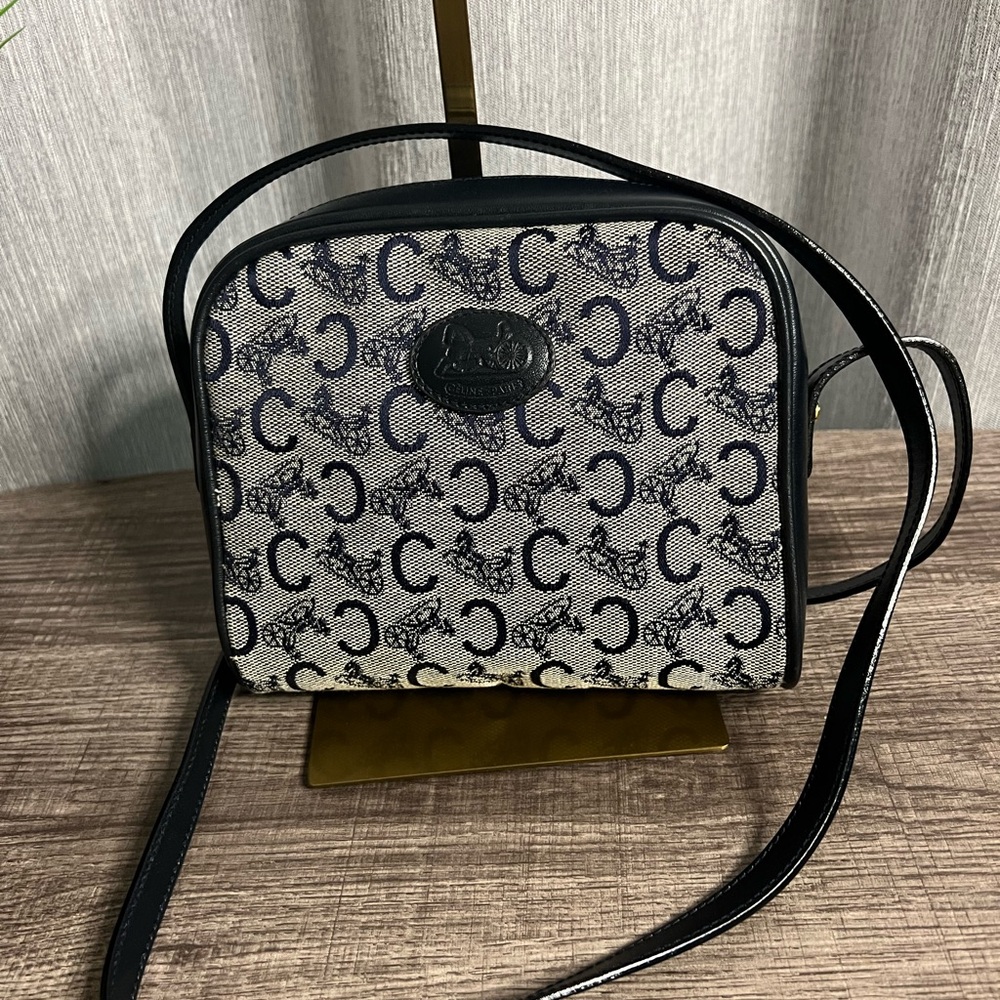 Celine Navy and White Mini Crossbody Bag